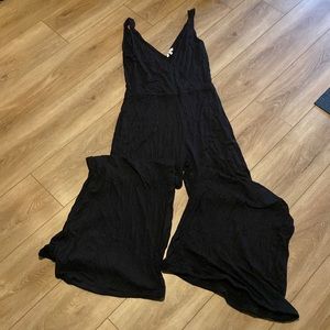 Wide leg wrap jumpsuit